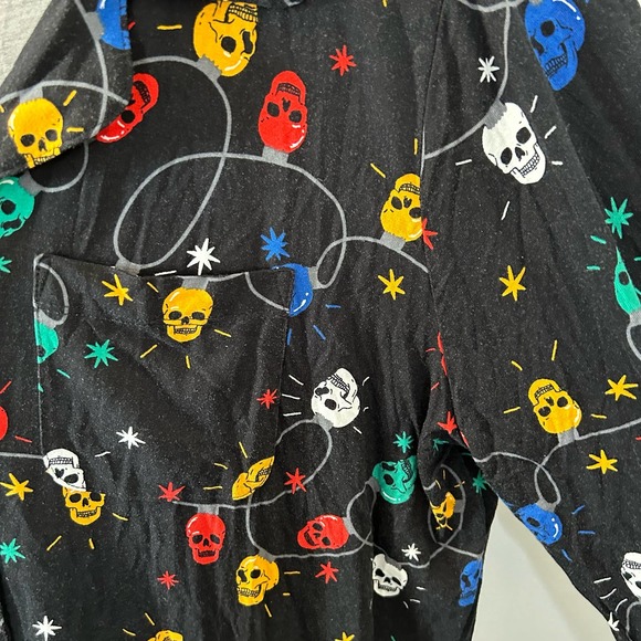 Torrid Super Soft Skull Holiday Lights Lounge Wear Set - Black - Size: 2X - Picture 15 of 16